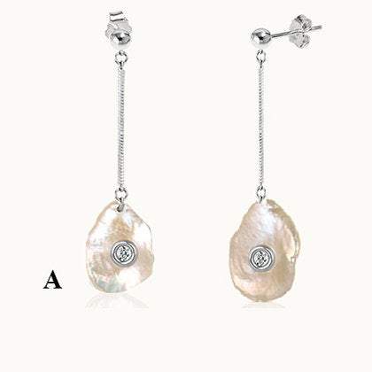 Amethyst.Mother of Diamond Earrings