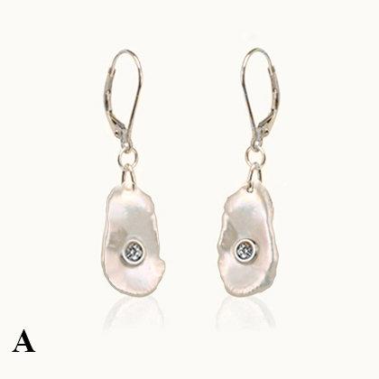 Canary Mother of Pearl and Diamond Earrings