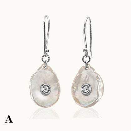 Tanzanite Sterling Silver Pearl With Diamond Hook Earrings